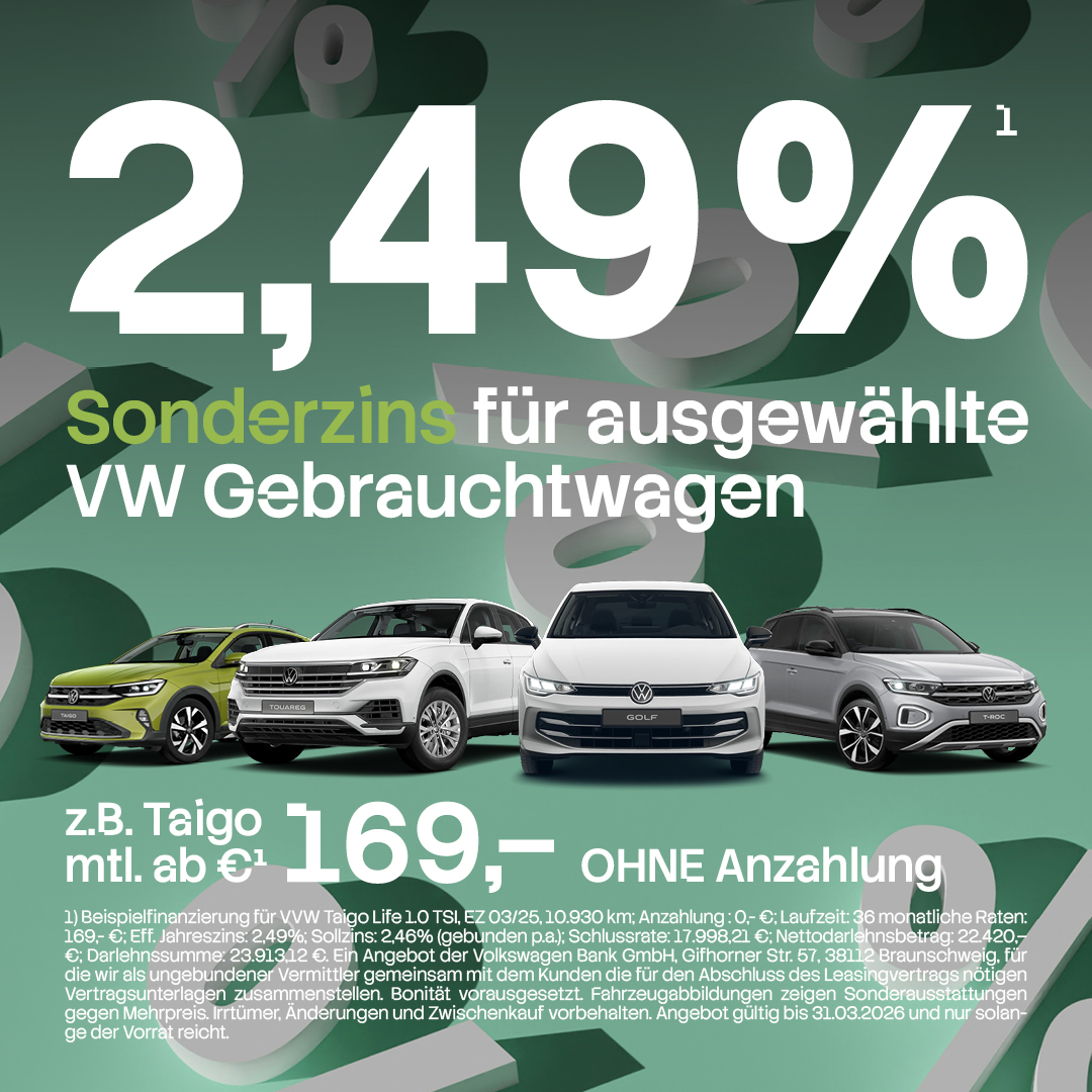 VW Gebrauchtwagen Sonderzins